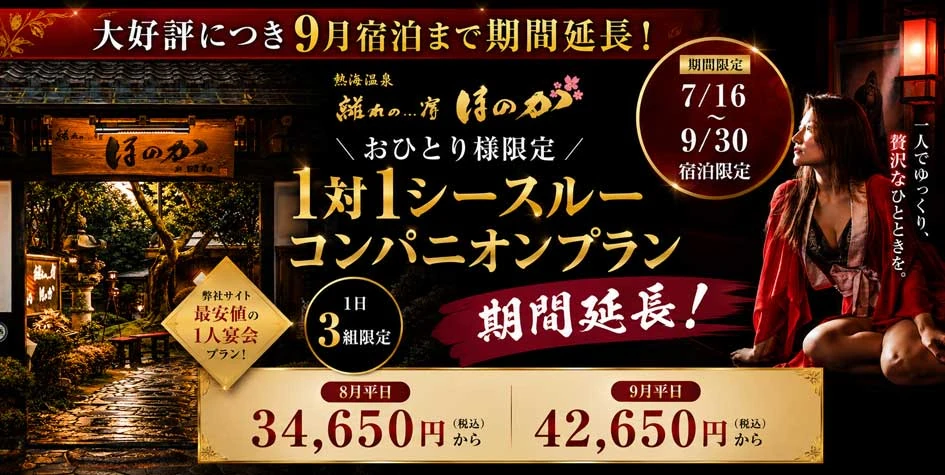 離れの宿ほのか　1対1シースルーコンパニオンプラン